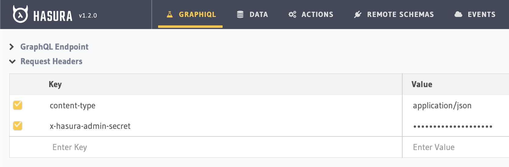 GraphiQL with added request header