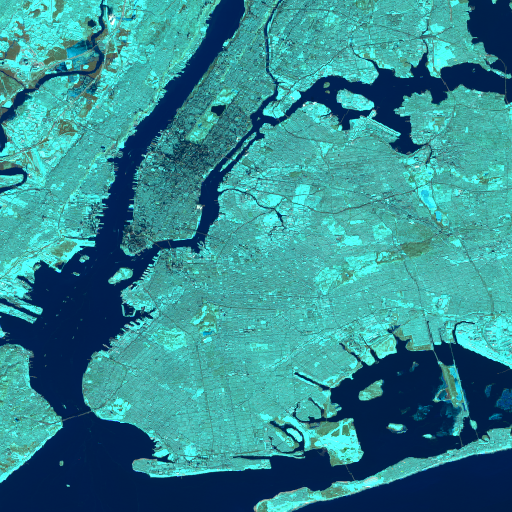 Satellite image of Brooklyn and Manhattan