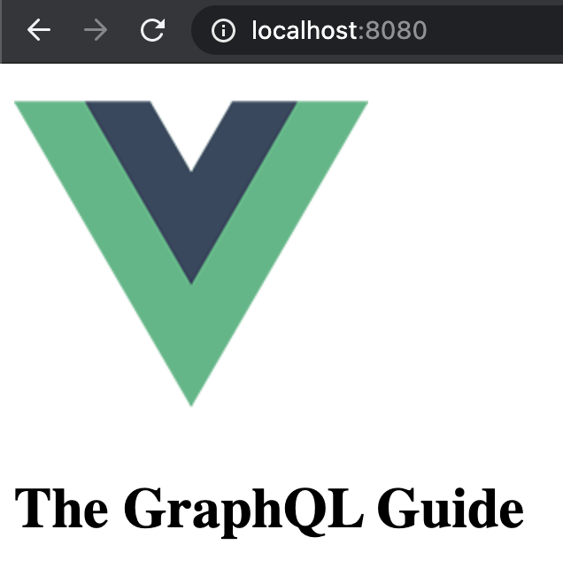 Web page with the Vue logo and a heading